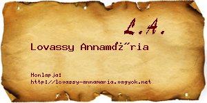 Lovassy Annamária névjegykártya