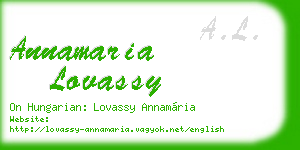 annamaria lovassy business card